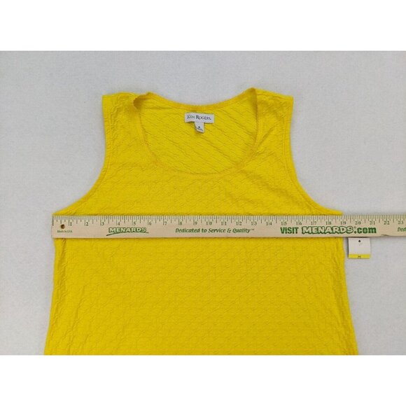 Kim Rogers Women's Tank Top SIze Medium Yellow Textured FLAWS - Picture 5 of 12